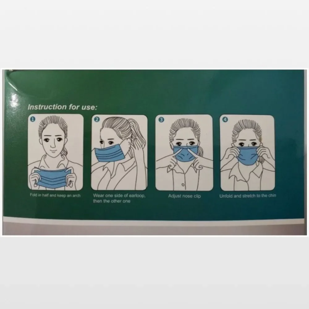 2 New Unisex 50 Box Blue & White Disposable Face Masks